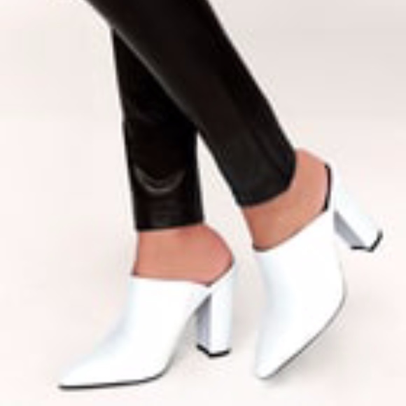 Report Shoes - REPORT FINCH POINTED TOE MULES- OPTIC WHITE